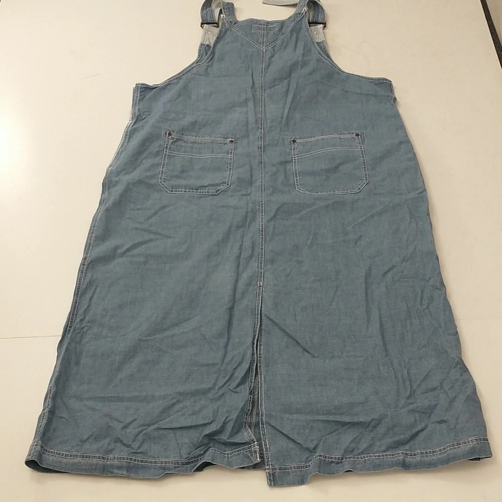 Denim 2x Overall Dress Jumper Eddie Bauer Looks Unworn 100% Cotton Great Quality - Picture 9 of 13